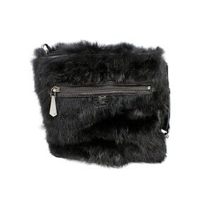 Vince Camito Rabbit Black Fur Purse Shoulder Handbag